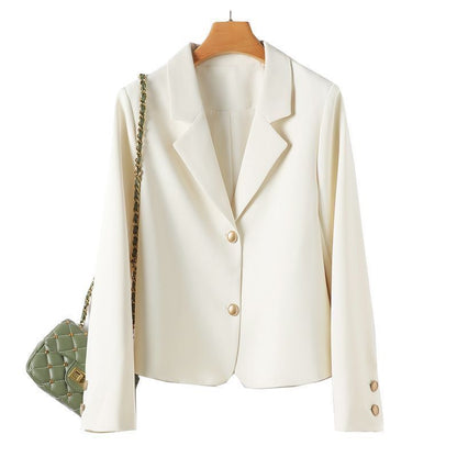 Elegant Single-Breasted Small Suit – Women's Classic Loose Fit Jacket