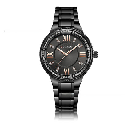 Waterproof Diamond Accent Quartz Watch