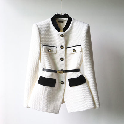 Mid-length Waist Slimming Cotton Overcoat – Women's Casual Style
