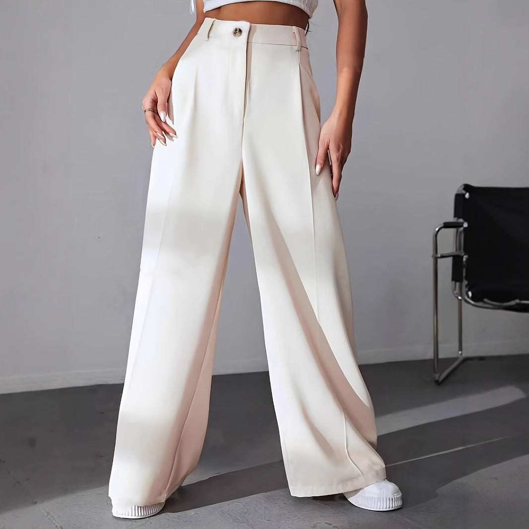 European High Waist Straight-Leg Pants