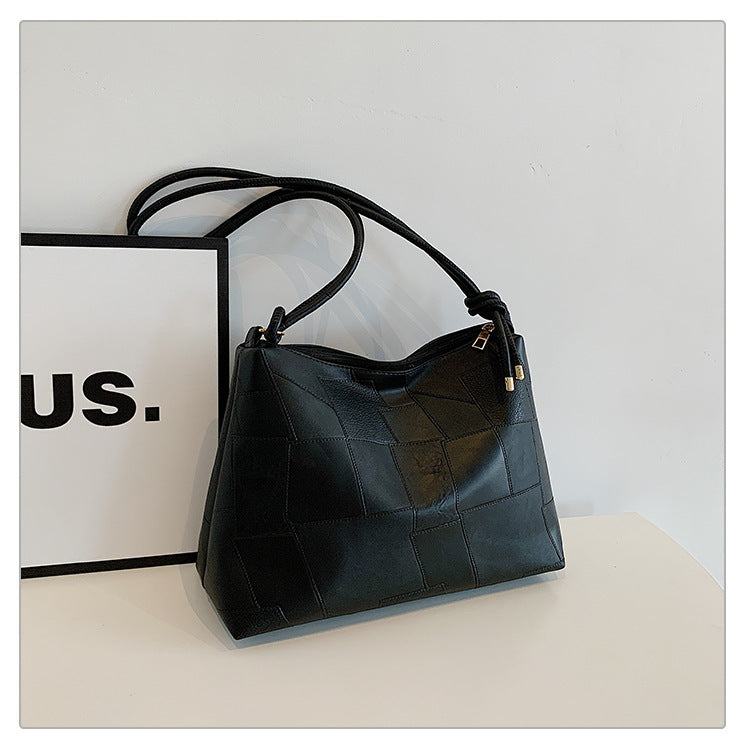 Retro Solid Color Casual Tote Bag