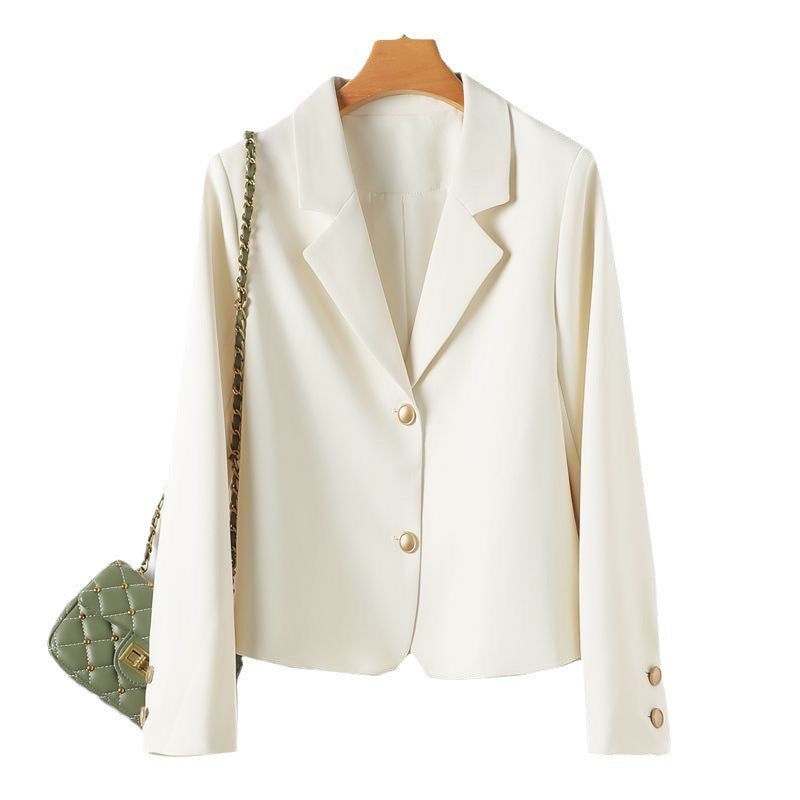 Elegant Single-Breasted Small Suit – Women's Classic Loose Fit Jacket