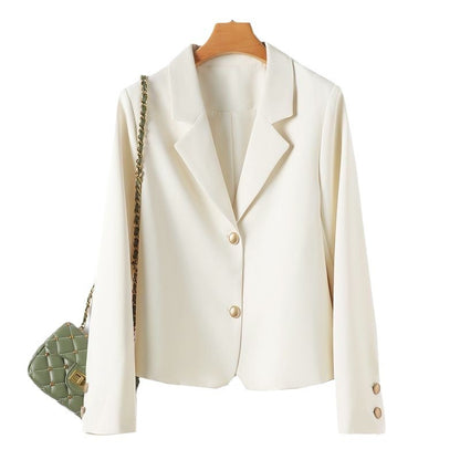 Elegant Single-Breasted Small Suit – Women's Classic Loose Fit Jacket
