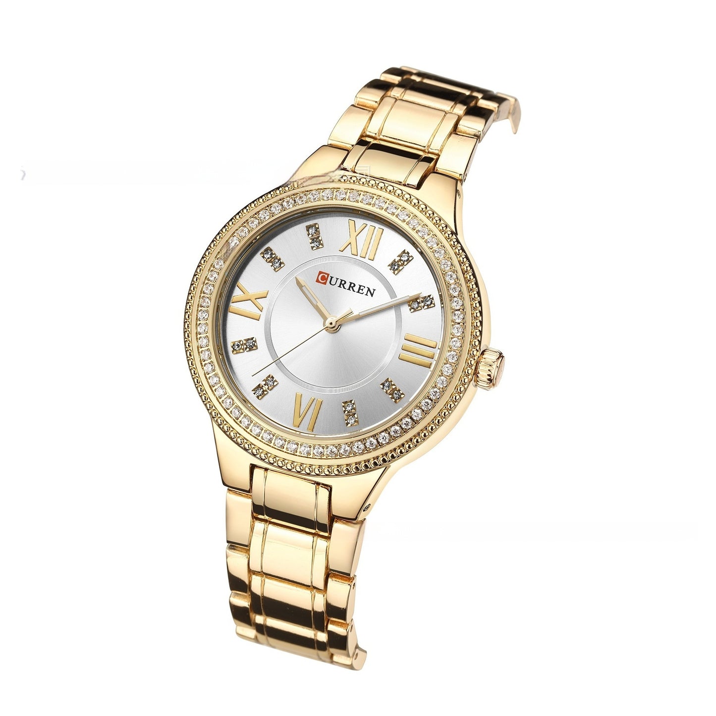 Waterproof Diamond Accent Quartz Watch