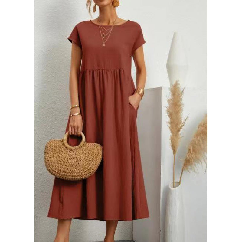 Cotton & Linen Loose Pocket Dress