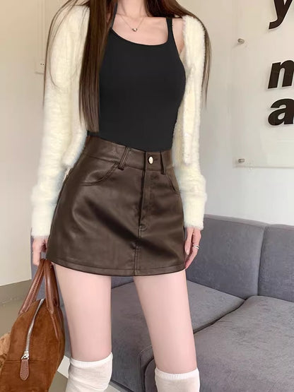 Fall/Winter PU A-Line Skirt
