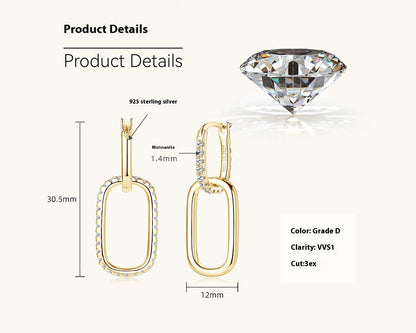 Moissanite Sterling Silver Eardrops