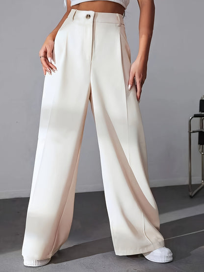 European High Waist Straight-Leg Pants