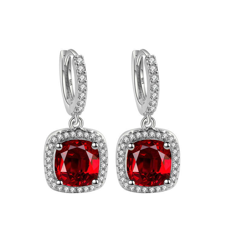 S925 Geometric Zircon Earrings