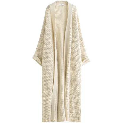 Long Knit Overknee Cardigan – Women's Relaxed Fit Warm Coat