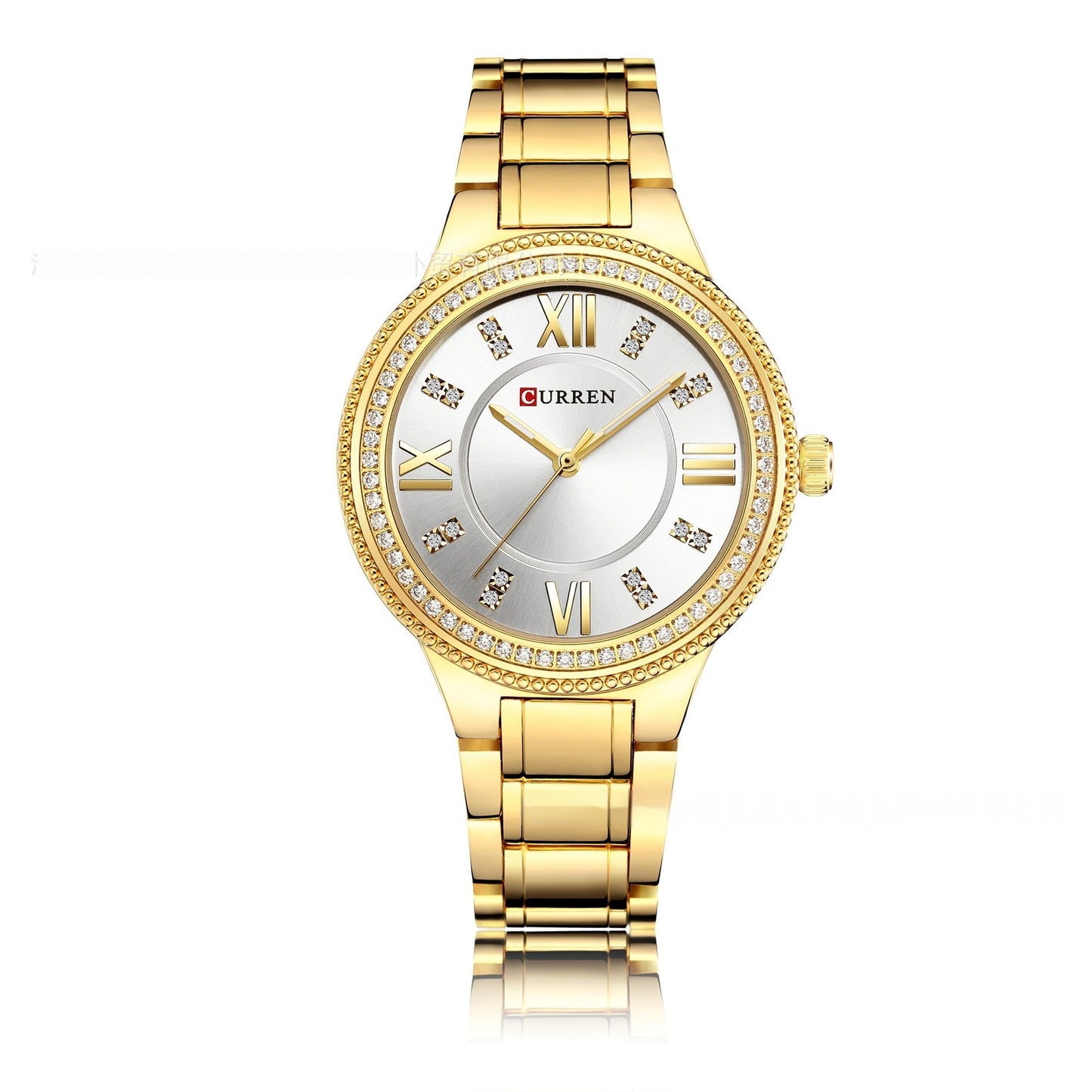Waterproof Diamond Accent Quartz Watch
